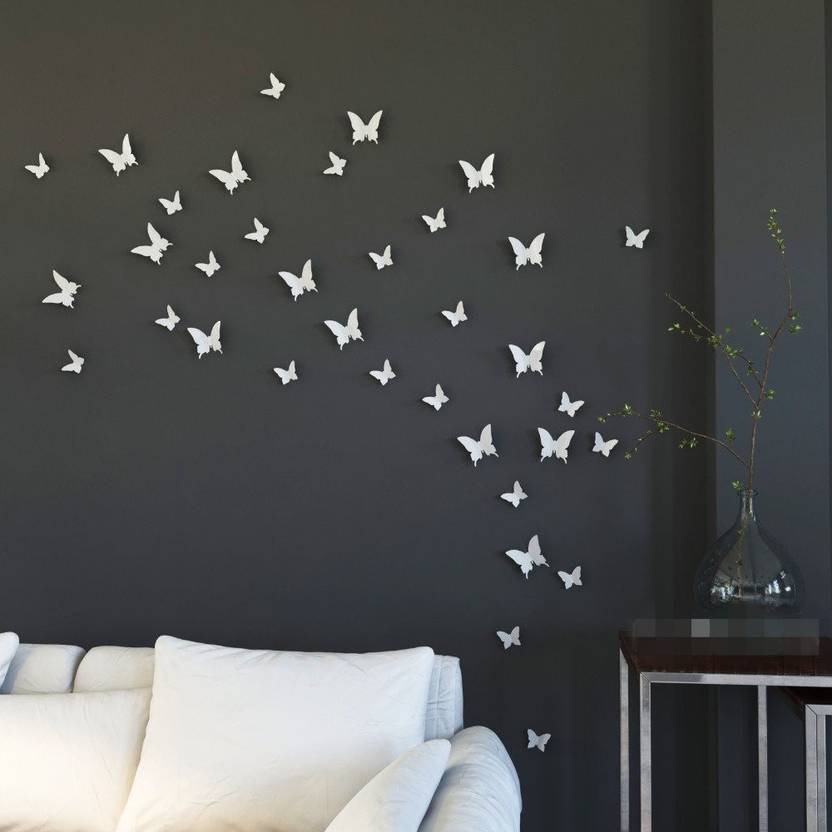 Shrih Medium White Butterfly Wall Sticker Price In India