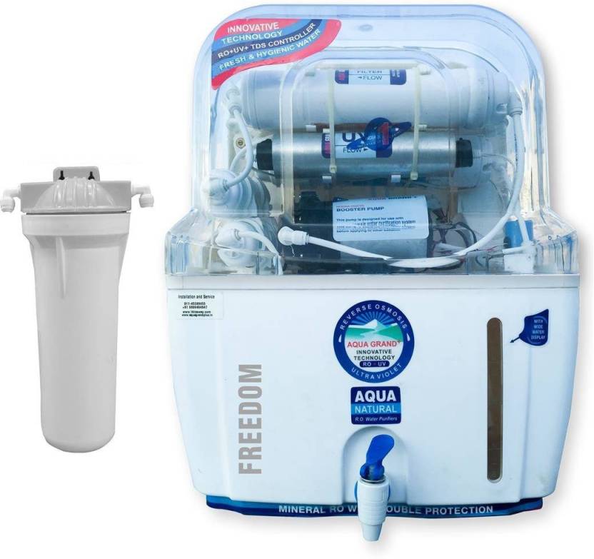 For 5099/-(66% Off) Aquagrand Plus Plus Freedom 12 L RO + UV Water Purifier  (White) at Flipkart