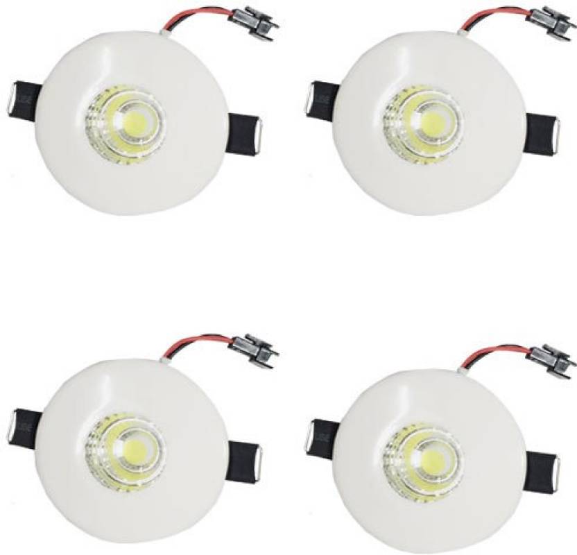 Galaxy 3 Watt Round Cob Ceiling Light Color Of Led Warm White Pack Of 4 Recessed Ceiling Lamp