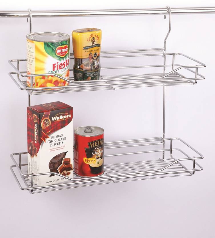 WIRE ART Hanging Rack Stainless Steel Kitchen Rack (White)