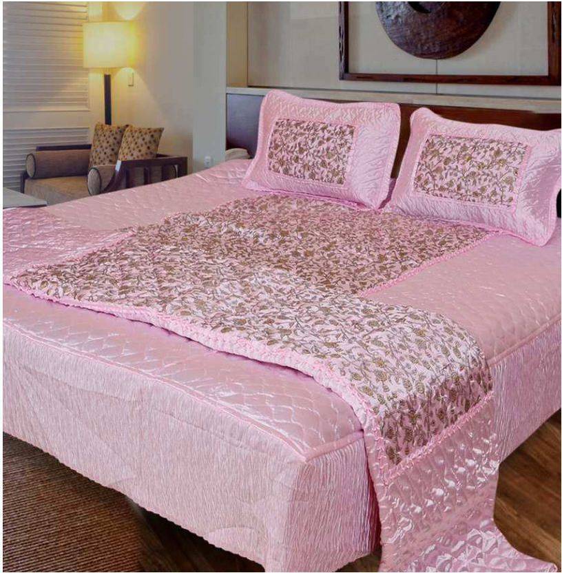 Jaipuri Satin Bedding Set Jaipuri Satin Bedding Set Pink