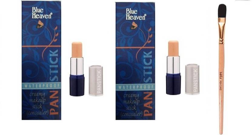 Blue Heaven Pan Stick Concealer Pack Of 2 With Pan Cake Brush
