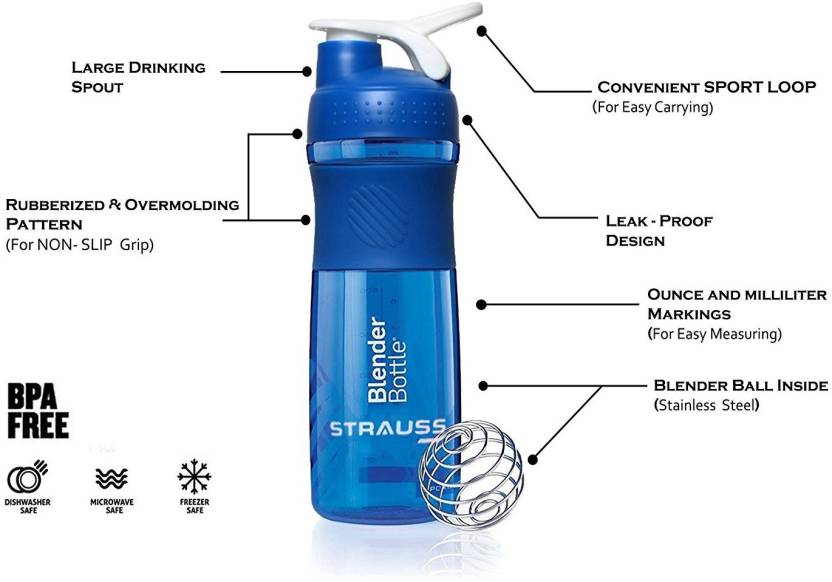 Strauss Blender Bottle 760 ml Shaker, Sipper