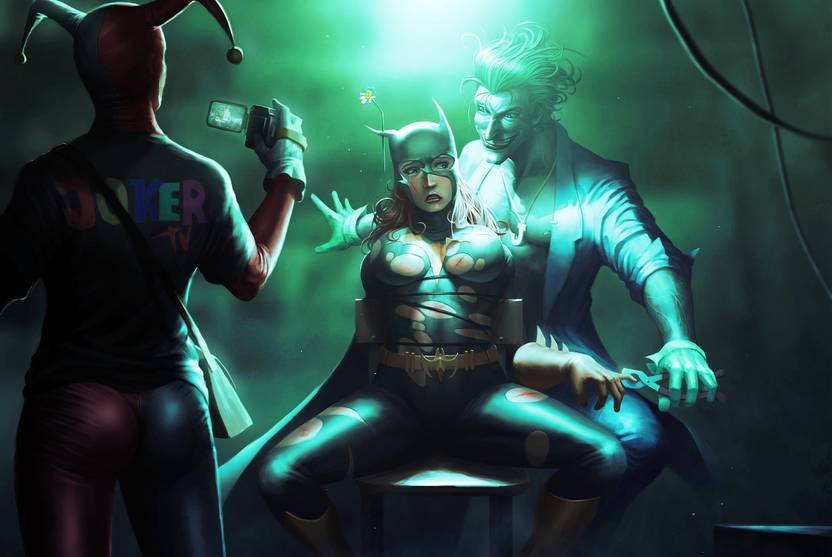 Comics Batgirl Joker Harley Quinn Camera Hd Wallpaper Background