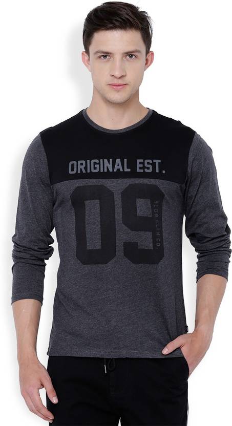 Highlander Printed Men's Round Neck Black, Grey T-Shirt