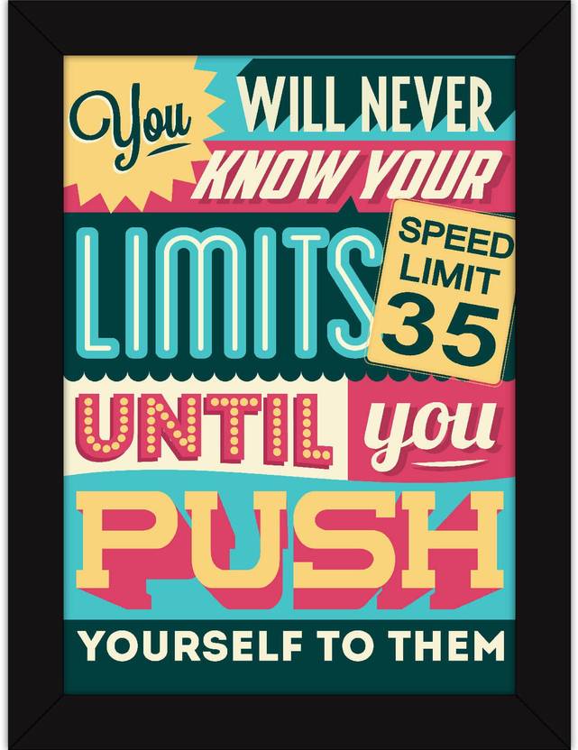 Framed Posters Inspirational Quote Gift Motivation For Home Office And Gym Workout Test Limits Fine Art Print
