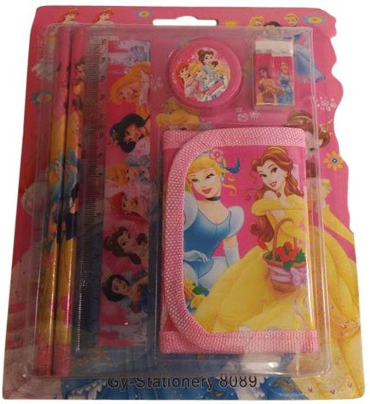 funcart three princess theme stationery set with wallet 5 items