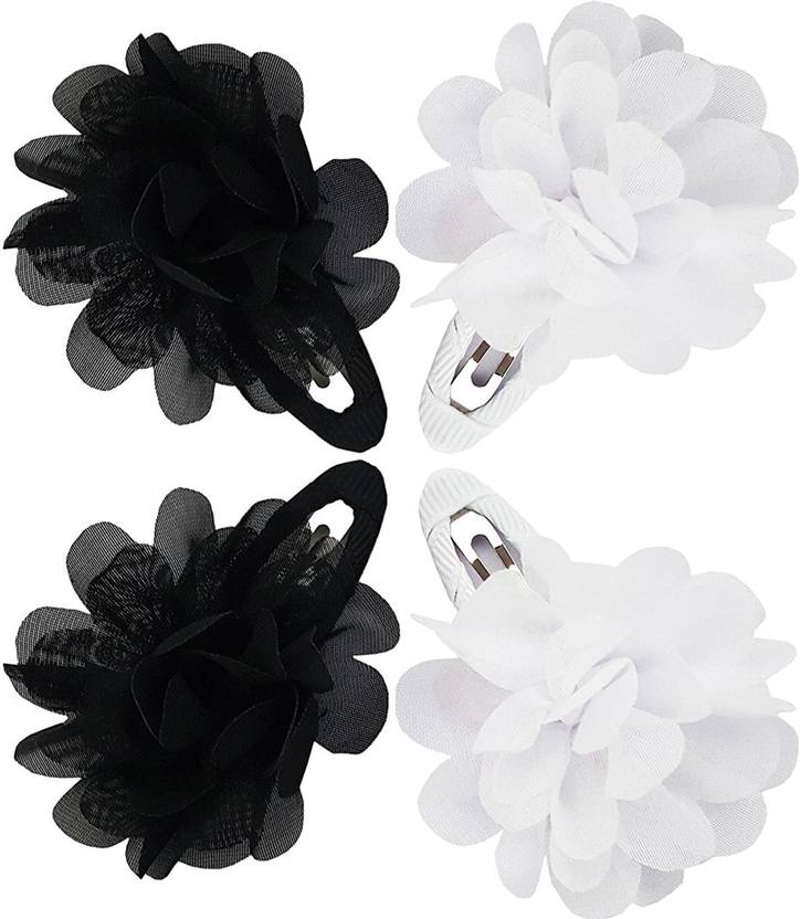 Mehrunnisa Set Of 4 Flower Hair Clips For Girls Rubber Band Price