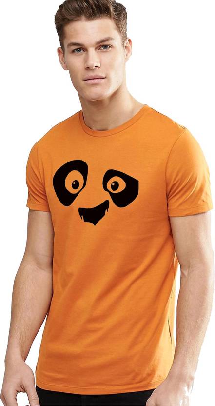 Young Trendz Printed Men's Round Neck Orange T-Shirt
