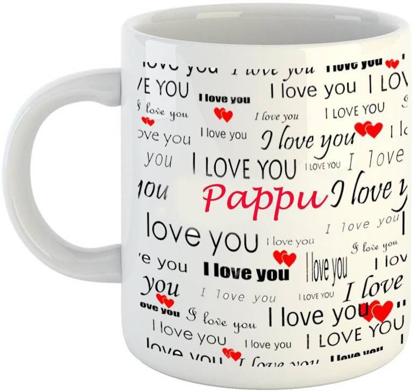 EMERALD Love You White Ceramic I Love You Pappu Ceramic