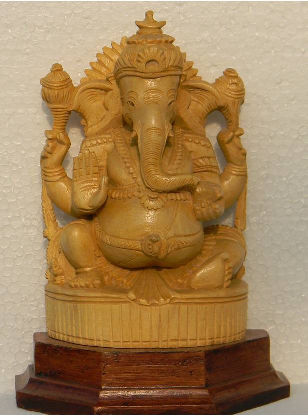 Wooden Ganesh Statue Ganesha Idol Ganpati Hindu God Sculpture Wooden Ganesh Statue Ganesha Idol Ganpati Hindu God Sculpture 6 Inch