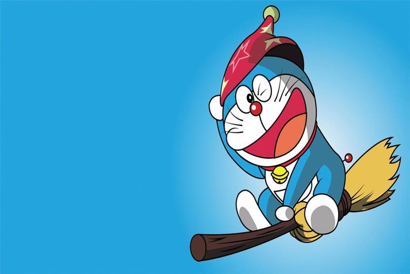 doraemon fly paper print