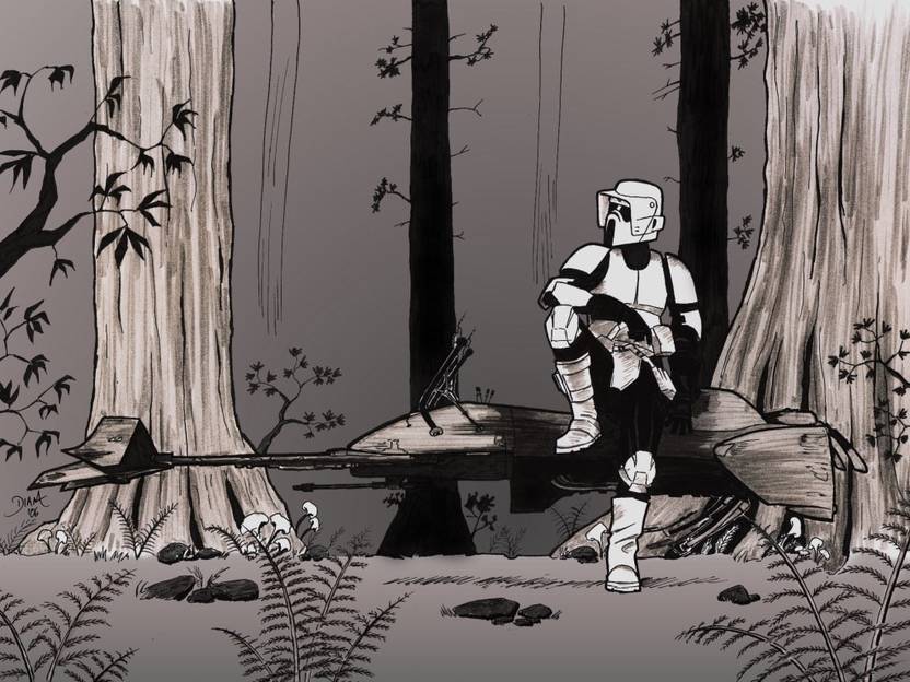 Movie Star Wars Scout Trooper Speeder Bike Hd Wallpaper