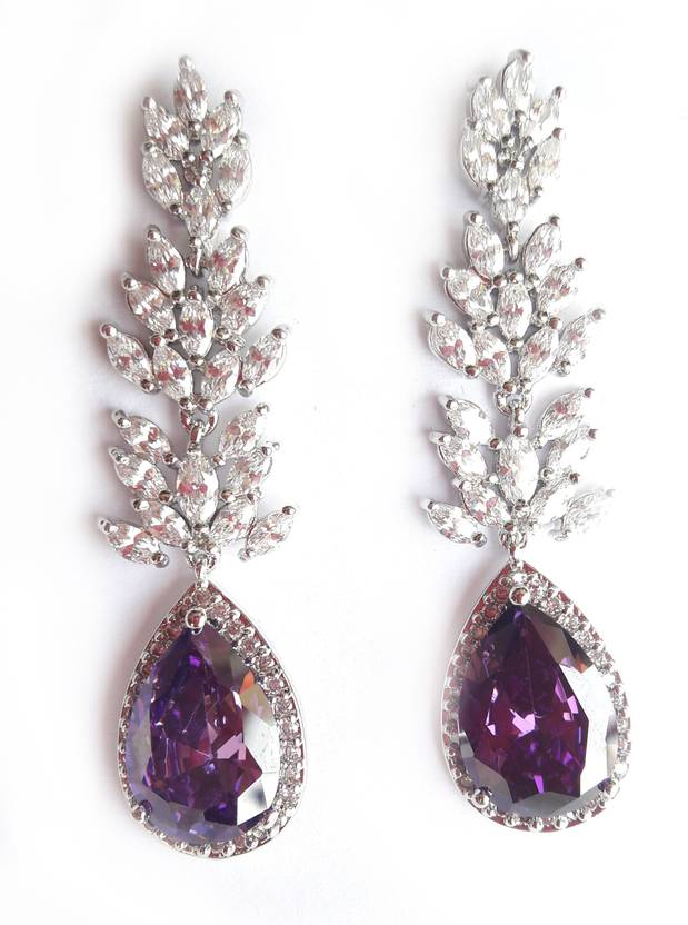 Flipkart Com Viva Art Jewels Cz Diamond Sterling Silver Long Viva Art Jewels Cz Diamond Sterling Silver Long Earings Crystal Drop Earring Chandelier