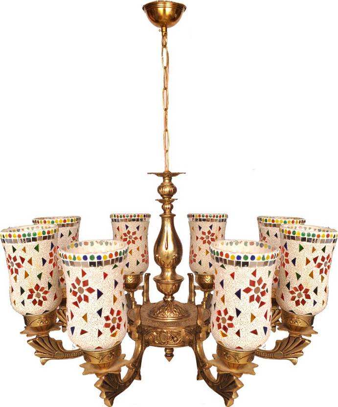 Decolight Rust Resistant 8 Armed Royal Brass Jhar Flower Design Decolight Rust Resistant 8 Armed Royal Brass Jhar Flower Design B22