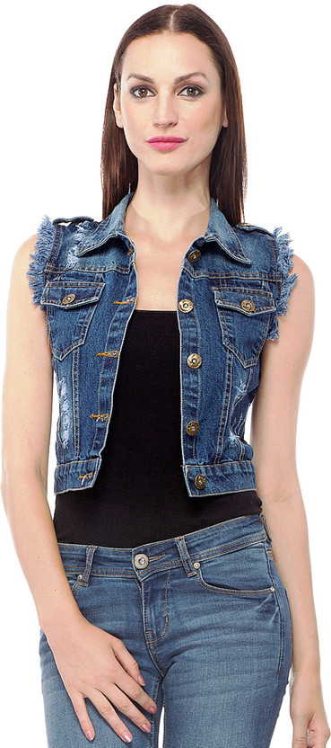 denim sleeveless jackets for womens online