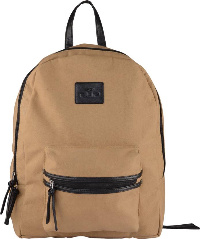 Flip Brown Canvas Laptop Backpack 2.5 L Laptop Backpack Brown Price