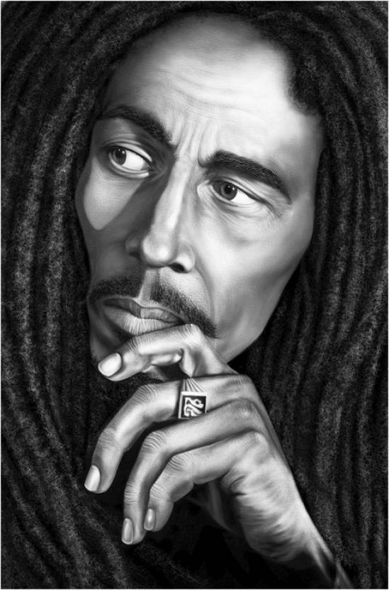Download Gambar Wallpaper Black and White Bob Marley 