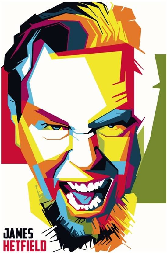 James Hetfield Metallica Illustration Poster Paper Print