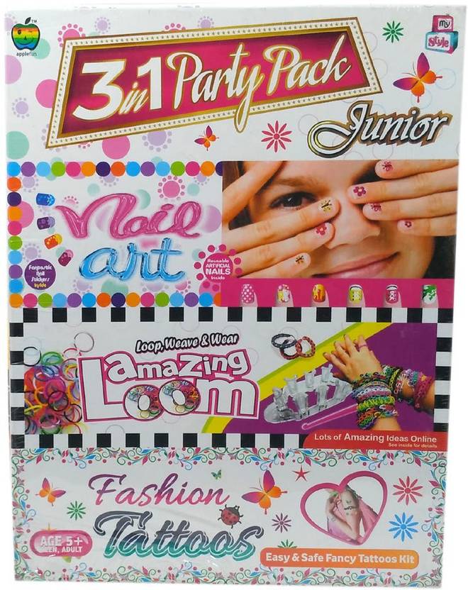 Halo Nation 3 In 1 Party Pack Junior Loom Bands Nail Art