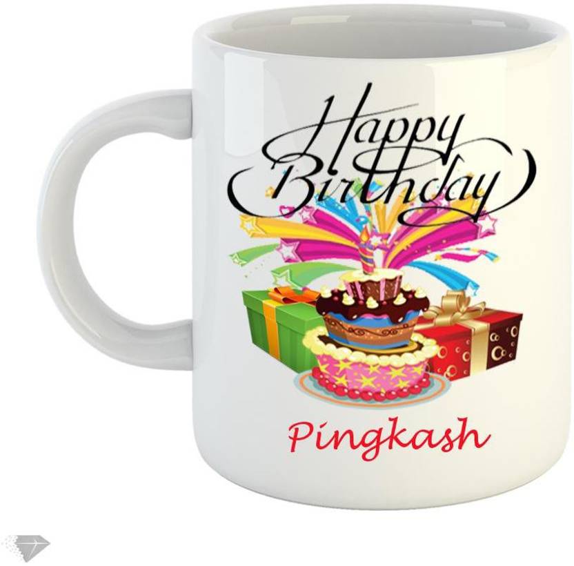 Reindeer Hy Birthday Pingkash 350ml White Ceramic Mug Reindeer Hy Birthday Pingkash 350ml White Ceramic Mug