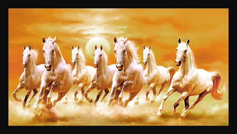 DKH vastu series running horse art print Digital Reprint Painting Price