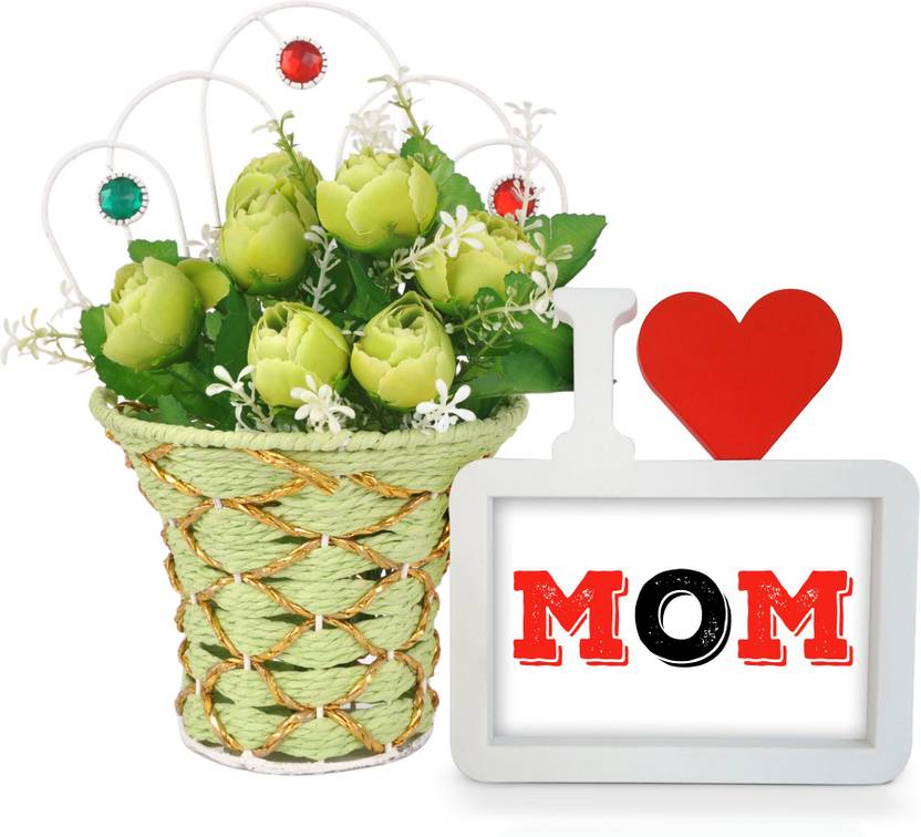 Tiedribbons Mothers Day Special Gift Hanging Vase And Photo Frame Tiedribbons Mothers Day Special Gift Hanging Vase And Photo Frame With Artificial Flower Set
