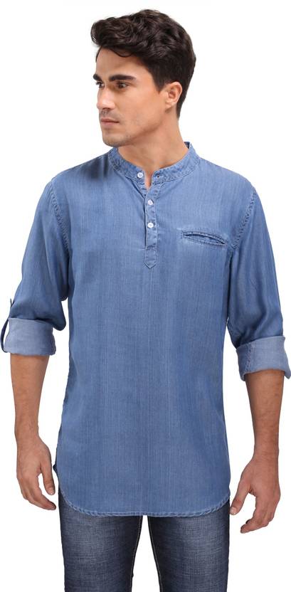 Bombay Casual Jeans Men Solid Straight Kurta Buy Bombay Casual