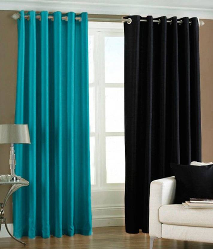 Panipat Textile Hub 213 cm (7 ft) Polyester Door Curtain (Pack Of 2