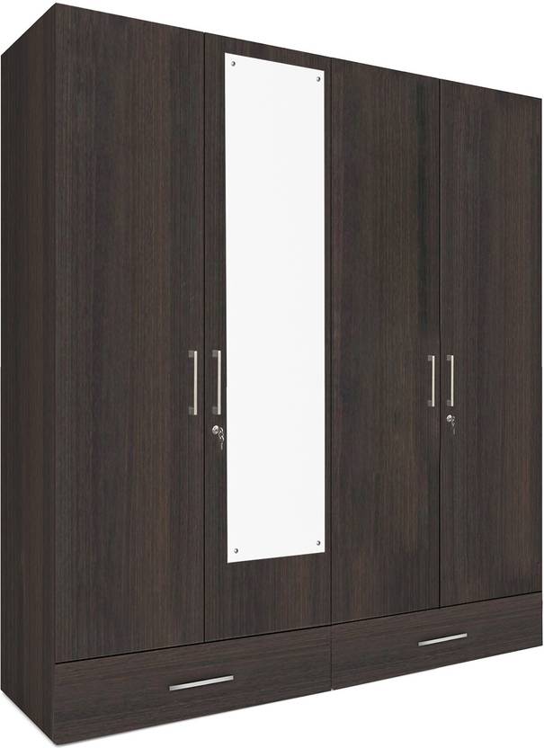 Unicos Prospero Engineered Wood 4 Door Wardrobe Price In India