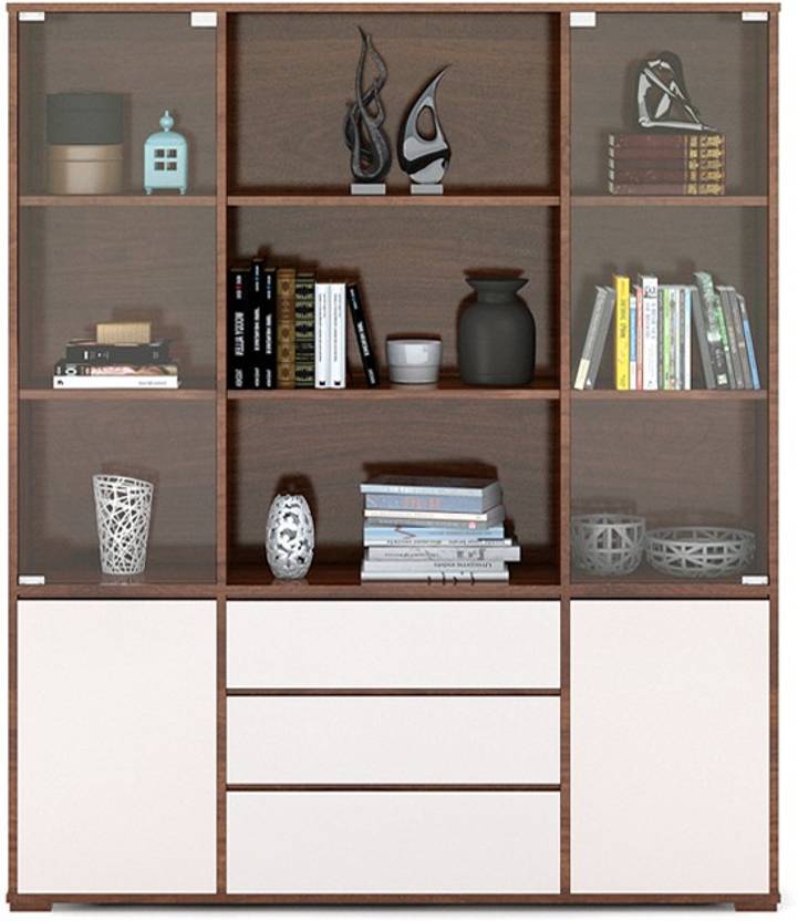 Urban Ladder Iwaki With Glass Door Engineered Wood Semi Open Book Urban Ladder Iwaki With Glass Door Engineered Wood Semi Open Book Shelf