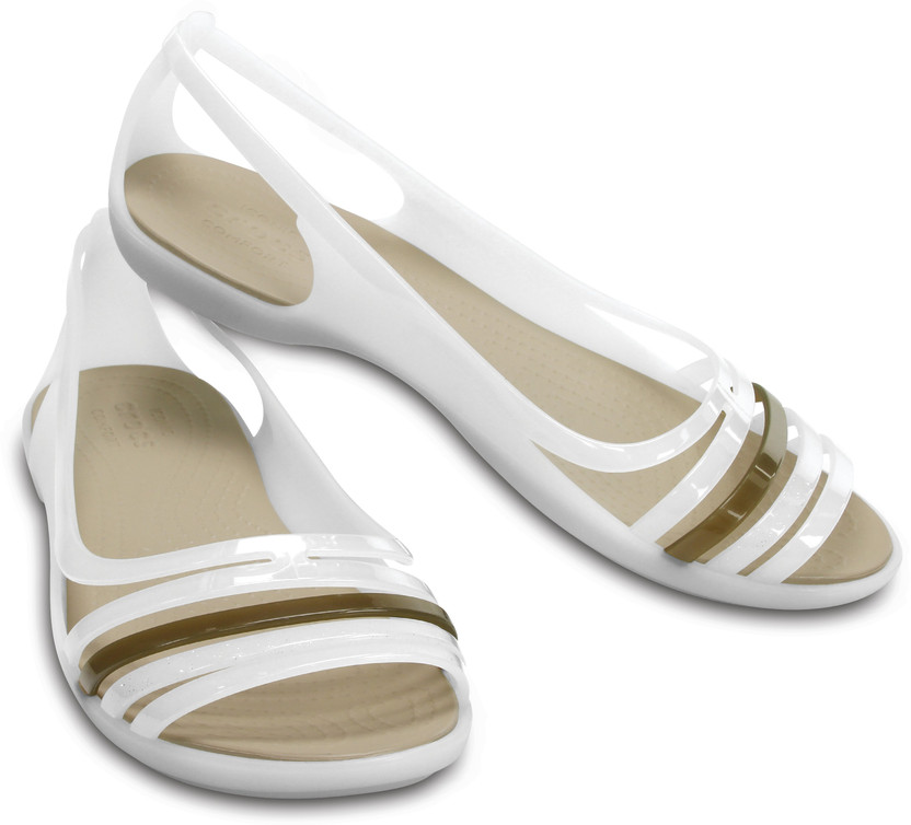 crocs white flats