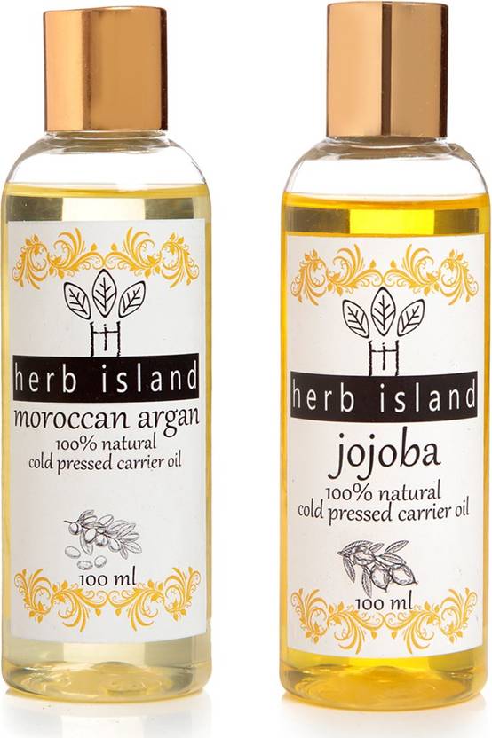 Herb Island Cold Pressed Argan And Jojoba Oil Combo Set Of 2 Hair