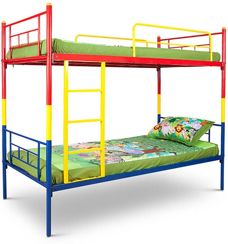 Hometown Metal Bunk Bed In India Hometown Metal Bunk Bed Finish Color Red Yellow And Blue