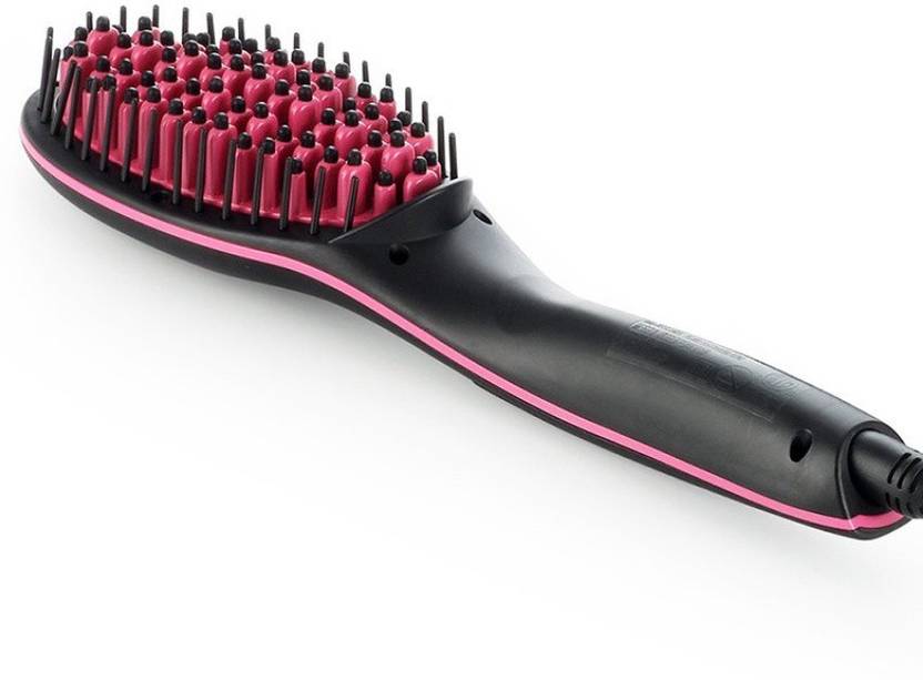Wonder World ® Antiscaled Brush Fast Hair Straightener Comb Iron with LCD Display GoPro Look™ Type 011 Black