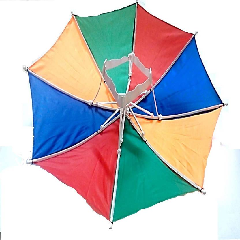 DCS Rainbow Colour Foldable kids Umbrella Hat Fashion(53x30cm)(Small