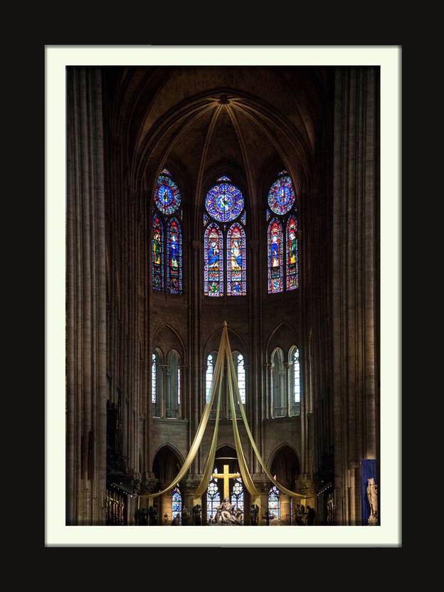 Wall Decor Notre Dame Nave Paper Print
