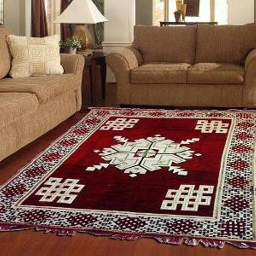 Furnishhut Maroon Chenille Carpet Furnishhut Maroon Chenille Carpet