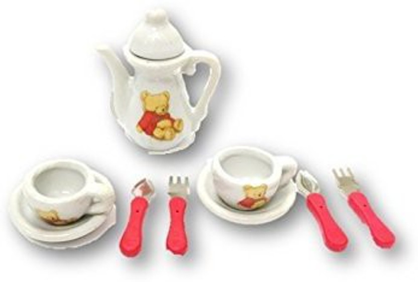 Dollhouse Miniature Decoration TablewarePorcelain Tea Set Kids Pretend Play ToyO