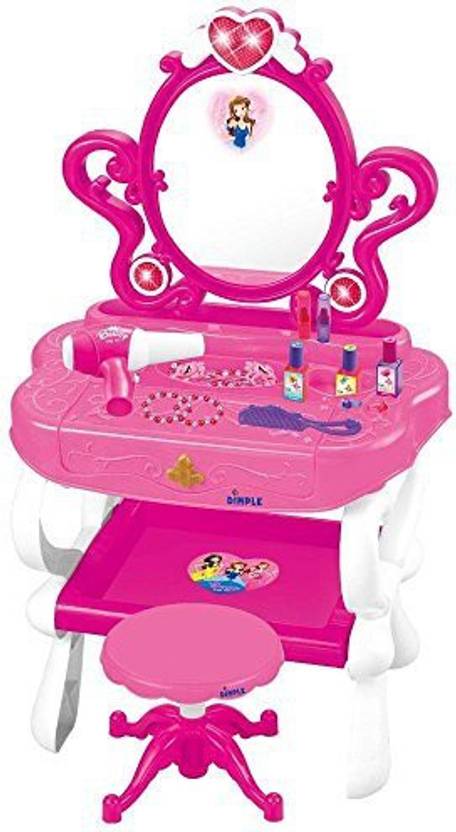 Dimple Vanity Set With 16 Fashion Makeup Accessories Functional Dimple Vanity Set With 16 Fashion Makeup Accessories Functional Piano Keyboard Flashing Lights