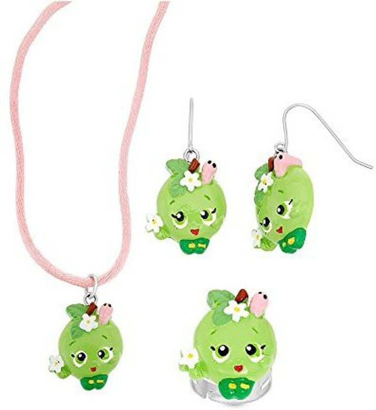 Shopkins New Sneaky Wedge Necklace Earrings Ring Jewelry Set