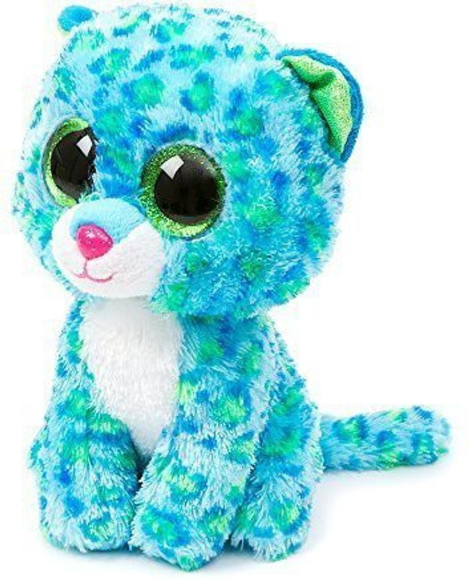 ty beanie boos leona blue leopard regular plush