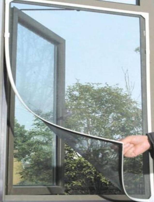 Shahji Creation Net White Plain Window Curtain