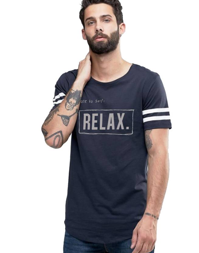 Young Trendz Printed Men's Round Neck Dark Blue T-Shirt