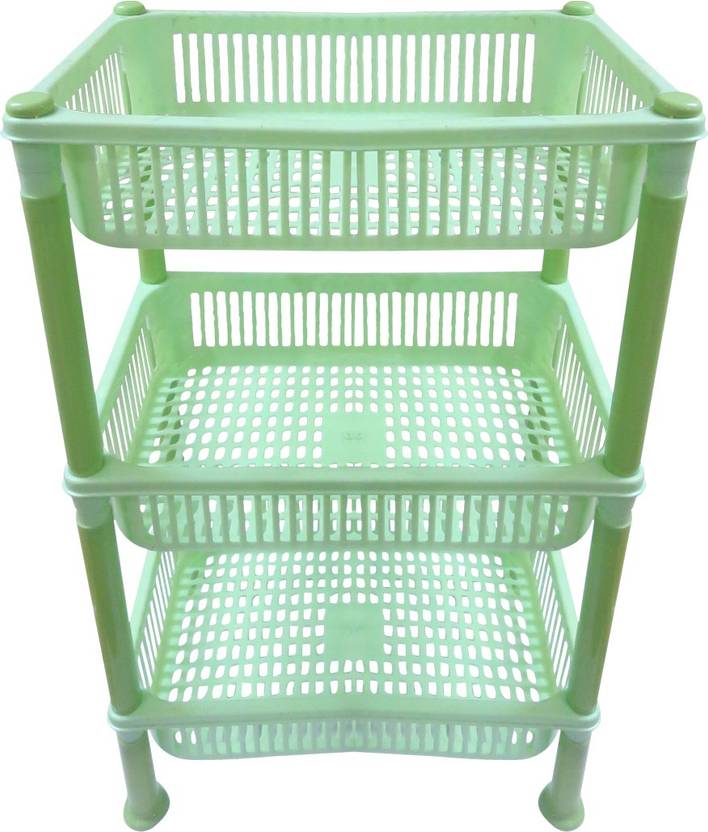 Dcs Multipurpose Square Design 3 Layer Fruits Vegetable Kitchen Rack Dcs Multipurpose Square Design 3 Layer Fruits Vegetable Kitchen Rack Storage Stand Light Green