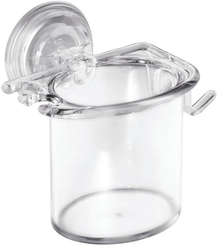 Interdesign Power Lock Toothbrush and Razor Center Plastic Wall Shelf Number of Shelves 1, Clear