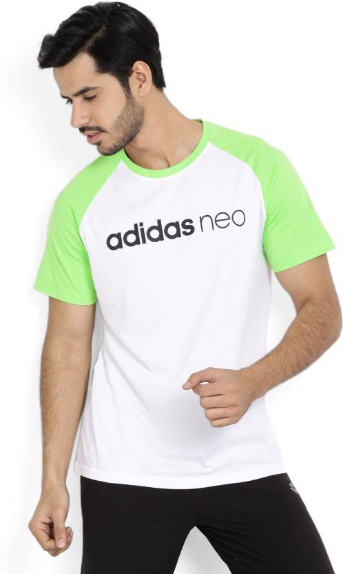 instinto escala Dispersión ADIDAS NEO Printed Men Round Neck White T-Shirt - Buy SGREEN/WHITE ADIDAS  NEO Printed Men Round Neck White T-Shirt Online at Best Prices in India |  Flipkart.com