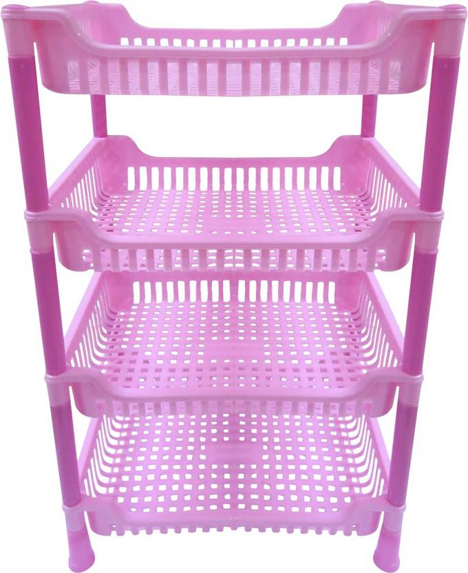 Dcs Multipurpose 4 Layer Fruits Vegetable Kitchen Rack Storage Stand Dcs Multipurpose 4 Layer Fruits Vegetable Kitchen Rack Storage Stand Light Pink 34x26x58cm