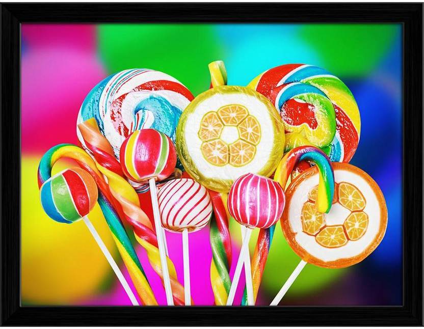 Artzfolio Colorful Candies And Sweets Framed Wall Art Painting Print