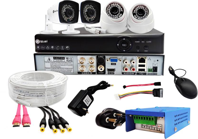 Bluei 1.3mp HD CCTV Combo Kit with DVR, Power Supply & All Accessories